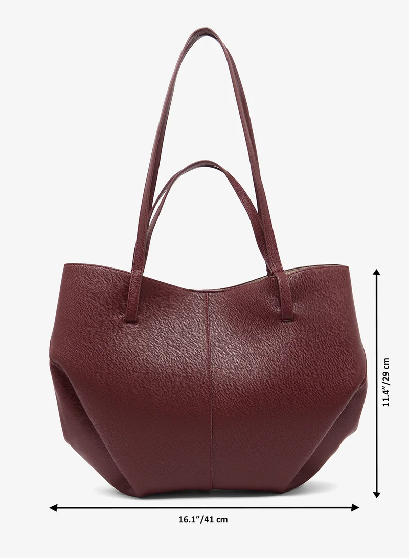 ELLA Burgandy east-to-west adjustable tote bag for Women | Best Price UAE
